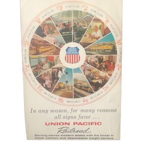 Vintage 1960 Union Pacific Railroad In Any Season Ad Advertisement
